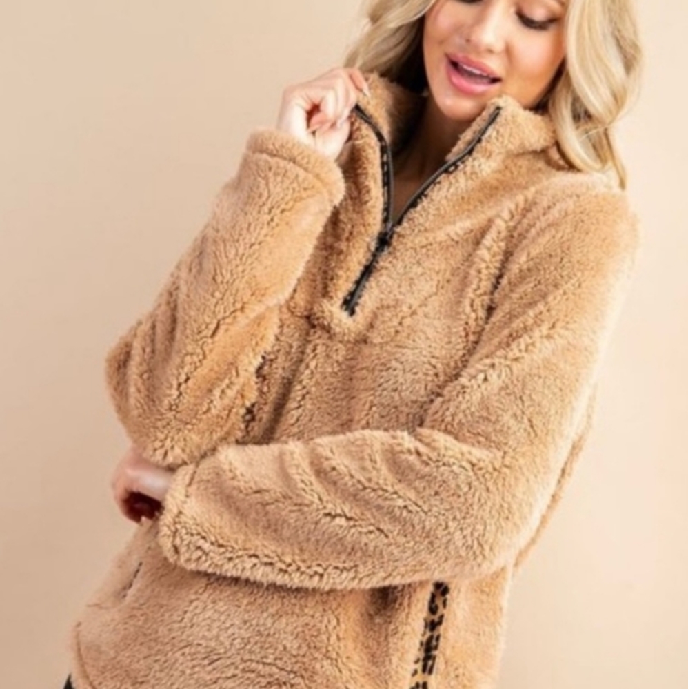 🍂SUPER COZY SHERPA CHEETAH DETAIL SHACKET